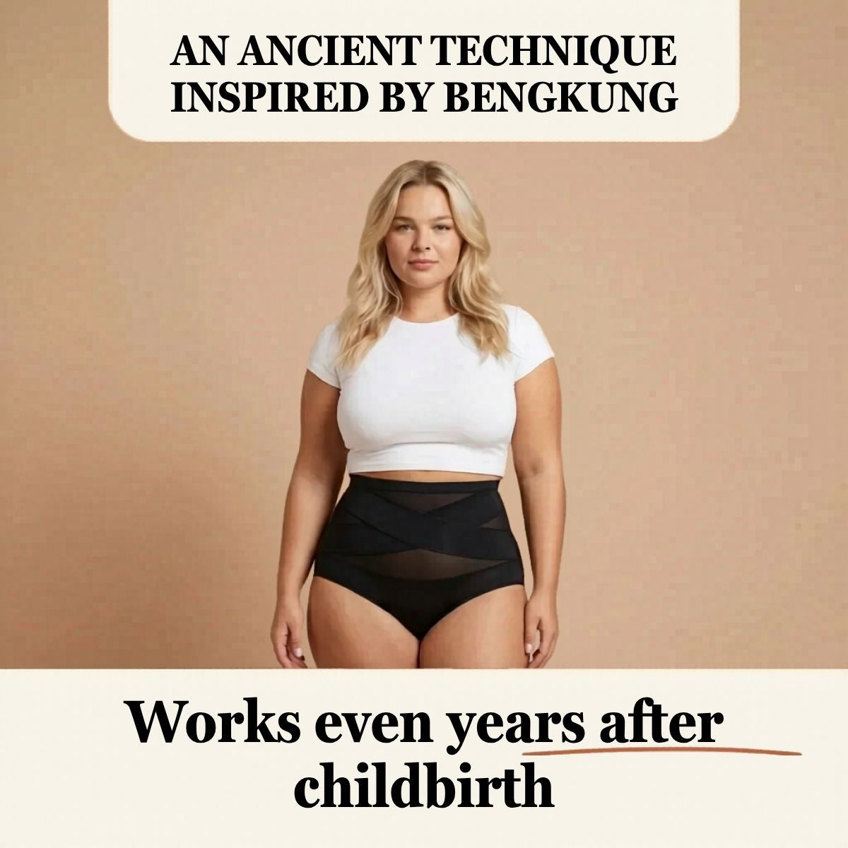 High-waisted shaping panty specifically for postpartum use