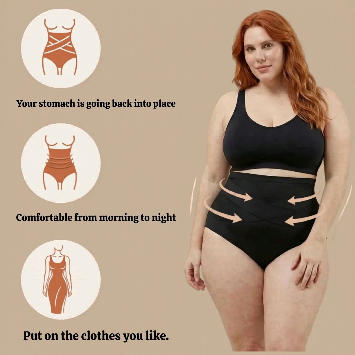 High-waisted shaping panty specifically for postpartum use