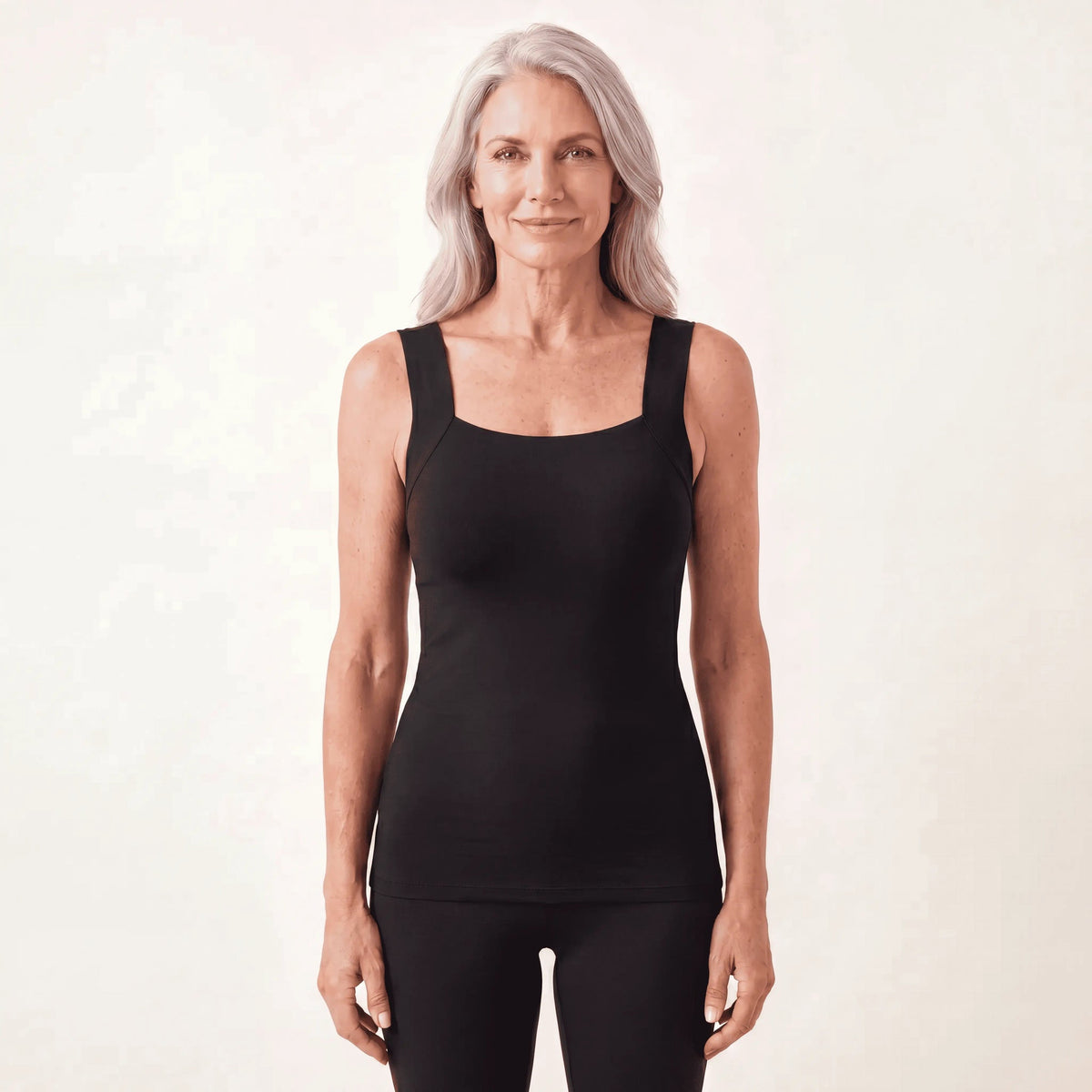 Sculpt Tank with built-in bra in Black