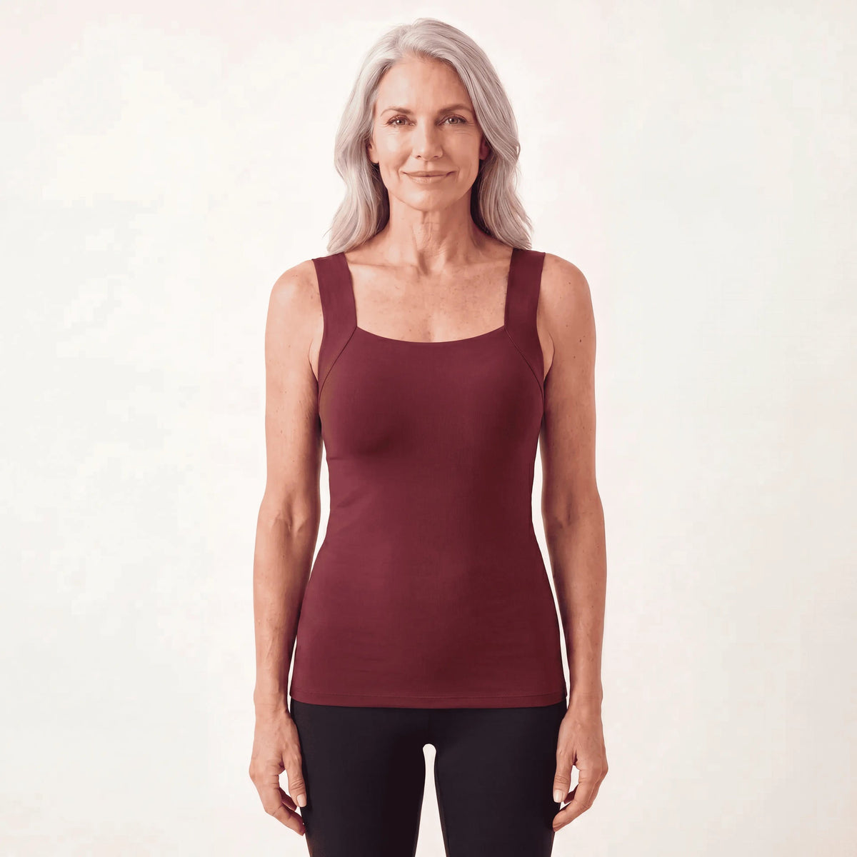 Sculpt Tank with built-in bra in Wine Red