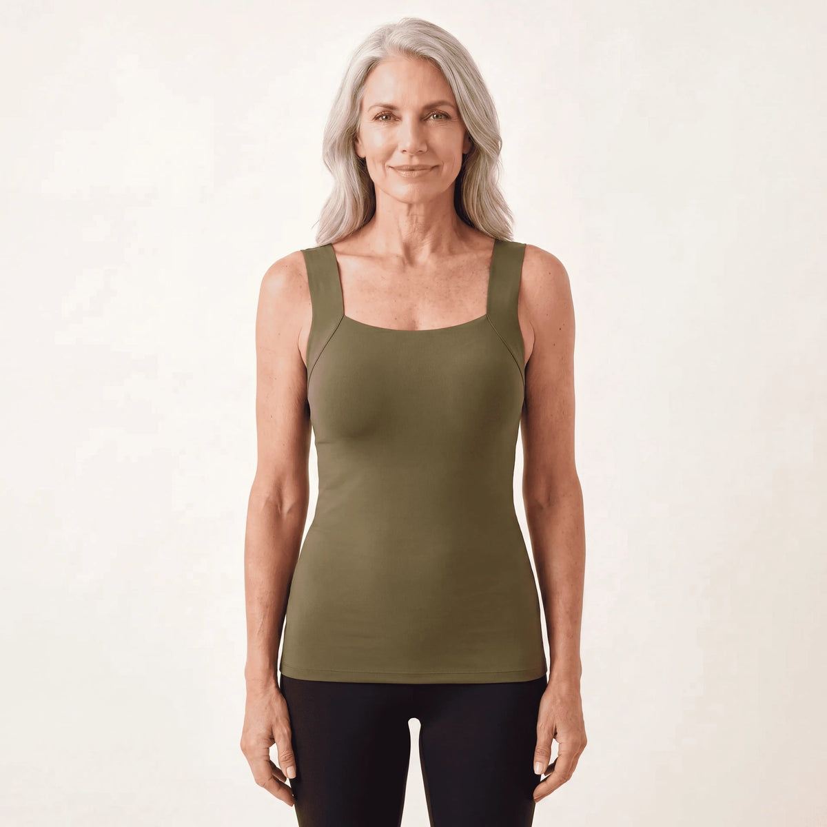 Sculpt Tank with built-in bra in Olive