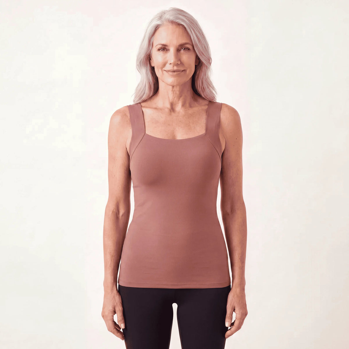 Sculpt Tank with built-in bra in Rosewood