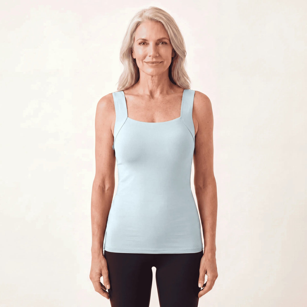 Sculpt Tank with built-in bra in Light Blue