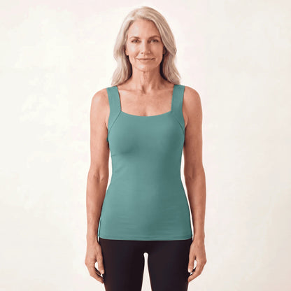 Sculpt Tank with built-in bra in Peacock Green